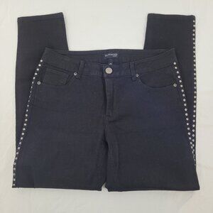 Evermore Denim Skinny Jeans Black Mid Rise Riveted 5 Pocket Juniors Size 11